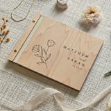 "Natural & Elegant Wedding Guest Book | Maple Wood | 8.5 x 11" - Guest Books in beige by Katrina Mejia
