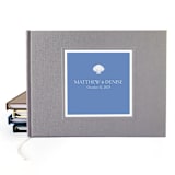 "Custom Wedding Guest  Book · Classic & Sophisticated · Gray Linen" - Guest Books in gray by Transient Books