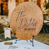 "Custom 24" Wood Wedding Guest Book, Early American Stain with White Painted Letters" - Guest Books in multicolorassorted-colors by Tiffany Emery