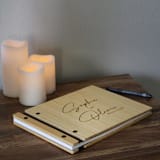 "Modern Wedding Guest Book | Natural Bamboo | 8.5 x 11" - Guest Books in black by Katrina Mejia