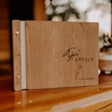 "Classic Wedding Guest Book | Cherry Wood | 8.5 x 11" - Guest Books in beige by Katrina Mejia