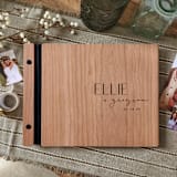 "Mid-Century Modern Wedding Guest Book | Cherry Wood | 8.5 x 11" - Guest Books in black by Katrina Mejia