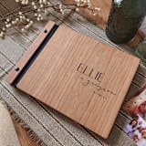 "Mid-Century Modern Wedding Guest Book | Cherry Wood | 8.5 x 11" - Guest Books in black by Katrina Mejia