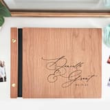 "Timeless Wedding Guest Book | Cherry Wood | 8.5 x 11" - Guest Books in black by Katrina Mejia