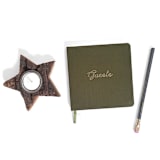"Linen Fabric Wedding Guest Book | Gold Foil on Olive Green Linen" - Marketplace Guest Books in green by Jessica Cunningham