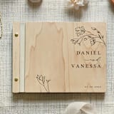 "Contemporary Elegance Wedding Guest Book | Maple Wood | 8.5 x 11" - Guest Books in beige by Katrina Mejia