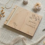 "Contemporary Elegance Wedding Guest Book | Maple Wood | 8.5 x 11" - Guest Books in beige by Katrina Mejia