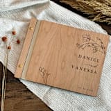 "Graceful Wedding Guest Book | Cherry Wood | 8.5 x 11" - Guest Books in brown by Katrina Mejia