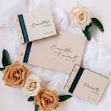 "Romantic Garden Wedding Guest Book & Vow Book Set | Maple Wood | Set of 3 Books" - Guest Books in green by Katrina Mejia