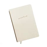 "Linen Wedding Guestbook | Gold Foil on Ivory Linen" - Guest Books in beige by Jessica Cunningham
