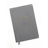 "Linen Wedding Guestbook | Gold Foil on Gray Linen" - Guest Books in gray by Jessica Cunningham