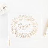 "Gold Floral Guest Book" - Guest Books in gold by bloom Daily Planners