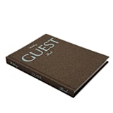 "Brown Linen Wedding Guest Book with blue text" - Marketplace Guest Books in brown by The Ceremony Club