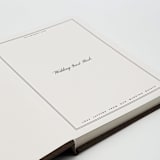 "Brown Linen Wedding Guest Book with blue text" - Marketplace Guest Books in brown by The Ceremony Club