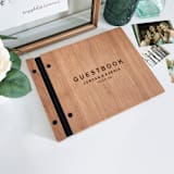 "Minimalist Wedding Guest Book | Cherry Wood | 8.5 x 11" - Guest Books in black by Katrina Mejia