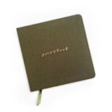 "Linen Fabric Wedding Guest Book | Gold Foil on Olive Green Linen" - Guest Books in orange by Jessica Cunningham
