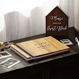 "Custom Photo Booth Wedding Guest Book | Amber Bamboo | 8.5 x 11" - Guest Books in green by Katrina Mejia