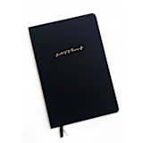 "Linen Wedding Guestbook | Gold Foil on Black Linen" - Guest Books in black by Jessica Cunningham