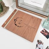 "Floral Wedding Guest Book | Cherry Wood | 8.5 x 11" - Guest Books in natural by Katrina Mejia