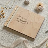 "Simply Sophisticated Wedding Guest Book  | Maple Wood | 8.5 x 11" - Guest Books in natural by Katrina Mejia