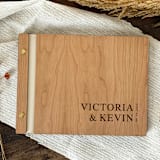 "Photo Booth Wedding Guest Book  | Cherry Wood | 8.5 x 11" - Guest Books in copper by Katrina Mejia