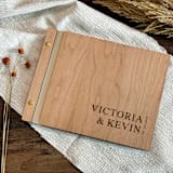 "Photo Booth Wedding Guest Book  | Cherry Wood | 8.5 x 11" - Guest Books in copper by Katrina Mejia