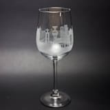 "Lisbon, Portugal Skyline Wine Glass" - Drinkware in clear by stephanie miller 1