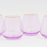 "SET OF 4 - SIREN STEMWARE // SHORT STEMLESS IN MISTY LILAC" - Drinkware in purple by borrowed BLU