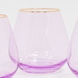 "SET OF 4 - SIREN STEMWARE // SHORT STEMLESS IN MISTY LILAC" - Drinkware in purple by borrowed BLU