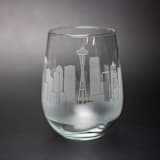 "Seattle, Washington Skyline Stemless Wine Glass" - Drinkware in clear by stephanie miller 1
