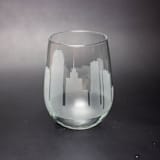 "Dallas, Texas Skyline Stemless Wine Glass" - Drinkware in clear by stephanie miller 1
