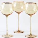 "SET OF 4 - SIREN STEMWARE // WHITE WINE IN ORO" - Drinkware in yellow by borrowed BLU