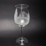 "Barcelona, Spain Skyline Wine Glass" - Drinkware in clear by stephanie miller 1
