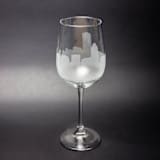 "Raleigh, North Carolina Skyline Wine Glass" - Drinkware in clear by stephanie miller 1