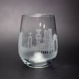 "Lisbon, Portugal Skyline Stemless Wine Glass" - Drinkware in clear by stephanie miller 1