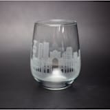 "Lisbon, Portugal Skyline Stemless Wine Glass" - Drinkware in clear by stephanie miller 1