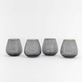 "SET OF 4 - SIREN STEMWARE // SHORT STEMLESS IN CHARCOAL" - Drinkware in black by borrowed BLU