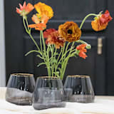 "SET OF 4 - SIREN STEMWARE // SHORT STEMLESS IN CHARCOAL" - Drinkware in black by borrowed BLU