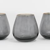 "SET OF 4 - SIREN STEMWARE // SHORT STEMLESS IN CHARCOAL" - Drinkware in black by borrowed BLU