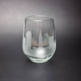 "Cleveland, Ohio Skyline Stemless Wine Glass" - Drinkware in clear by stephanie miller 1