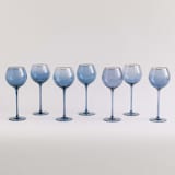 "SET OF 4 - SIREN STEMWARE // WHITE WINE IN ATLANTIC BLUE" - Drinkware in blue by borrowed BLU