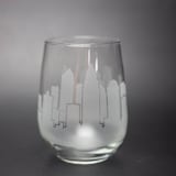 "Charlotte, North Carolina Skyline Stemless Wine Glass" - Drinkware in clear by stephanie miller 1