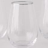 "SET OF 4 - SIREN STEMWARE // TALL STEMLESS IN CLEAR+PLATINUM" - Drinkware in clear by borrowed BLU