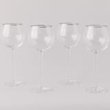 "SET OF 4 - SIREN STEMWARE // WHITE WINE IN CLEAR+PLATINUM" - Drinkware in clear by borrowed BLU