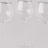 "SET OF 4 - SIREN STEMWARE // WHITE WINE IN CLEAR+PLATINUM" - Drinkware in clear by borrowed BLU