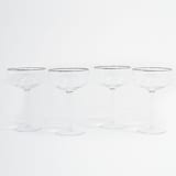 "SET OF 4 - SIREN STEMWARE // CHAMPAGNE COUPE IN CLEAR + PLATINUM" - Drinkware in clear by borrowed BLU