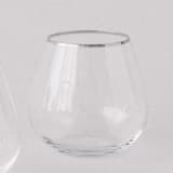 "SET OF 4 - SIREN STEMWARE // SHORT STEMLESS IN CLEAR+PLATINUM" - Drinkware in clear by borrowed BLU