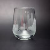 "Boston Massachusetts Skyline Stemless Wine Glass" - Drinkware in clear by stephanie miller 1