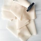 "2" Signature Sheer - Tusk" - Ribbons in beige by Honey Silks Co
