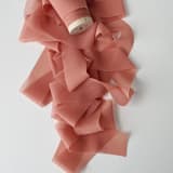"Signature Sheer Invitation Ribbon - Weathered Terra Cotta" - Ribbons in orange by Honey Silks Co